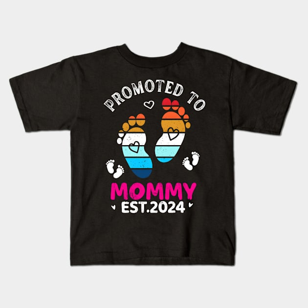 Promoted To Mommy Est. 2024 My Love Mother For New Mom Kids T-Shirt by spaghettigouache